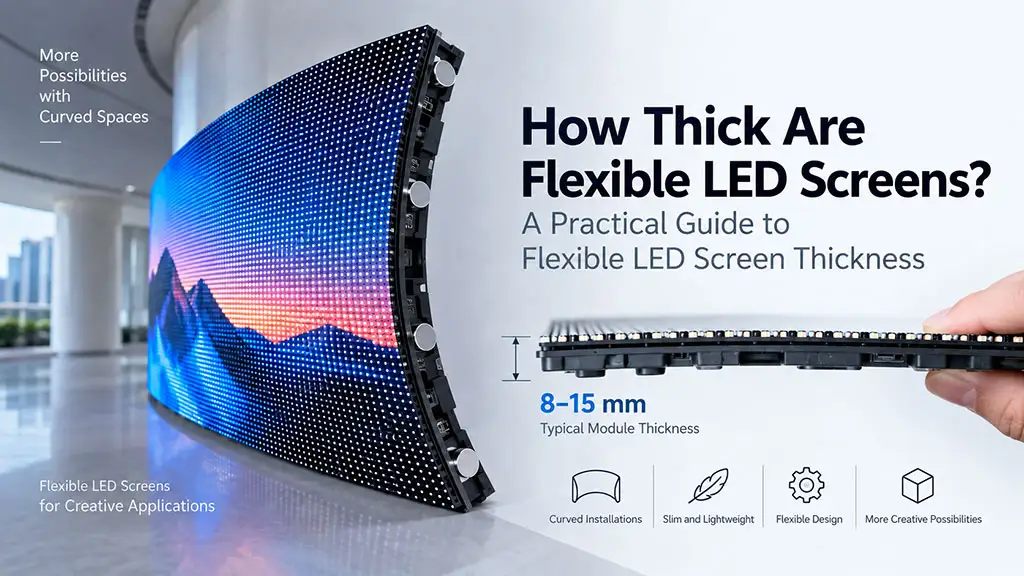 Flexible led screen thickness